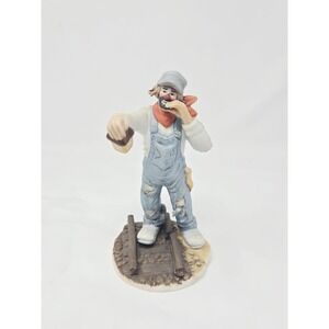 Emmett Kelly‎ JR Porcelain Clown Lumber Jack Lantern Railroad Figurine
